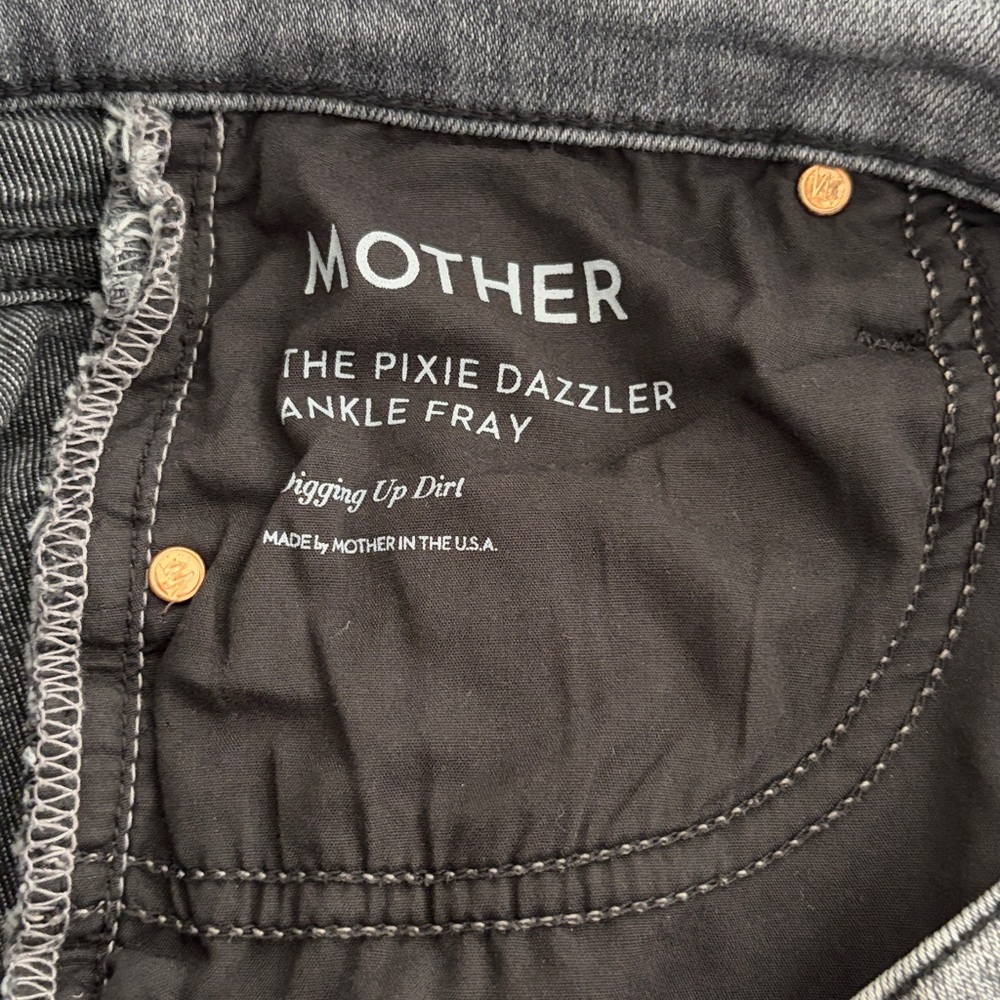Mother The Pixie Dazzler Dark Gray Ankle Frey Jeans - Picture 11 of 11